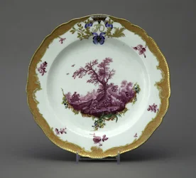 Porcelántányér az Orlov-szolgálattól, 1770 körül