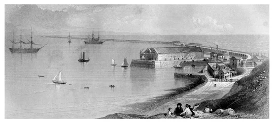 Portland kikötője és hullámtörője, 1866