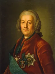 Alekszej Petrovics Bestuzsev-Rjumin gróf portréja 1693-1766, 1757 után