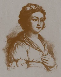 Jekaterina Yakovlevna Derzhavina portréja, született Bastidon 1760-1794 V. Borovikovszkij után