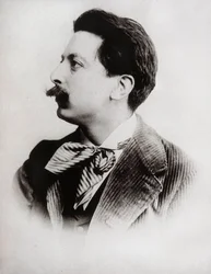 Enrique Granados (1867-1916) spanyol zeneszerző és zongoraművész portréja. Fénykép.