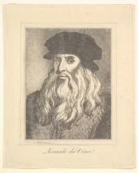 Leonardo da Vinci portréja a Characaturasból, Leonardo da Vincitől, a Wi... rajzaiból, 1786.