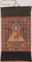 Munchen Sangye Rinchen, a Ngor kolostor nyolcadik apátjának portréja, 16. század vége.
