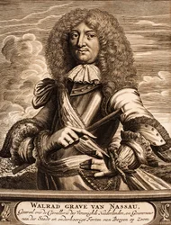 Walrad nassau-usingeni herceg portréja 1635-1702 Forrás: Háborús jelenet, 1675.