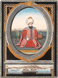 II. Murád szultán portréja 1404-1451