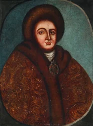 Evdokija Fedorovna Lopukhina cárnő, I. Péter orosz cár feleségének portréja 1669-1731