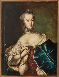 Friederike Caroline von Sachsen-Coburg-Saalfeld portréja,... őrgrófja, 18. század.
