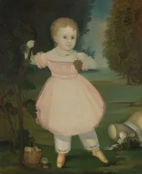 Szőlőt szedő kislány portréja, 1840-50.