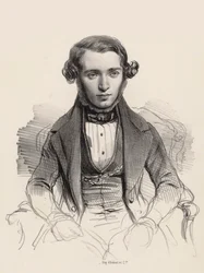 Jacob Rosenhain zongoraművész és zeneszerző portréja 1813-1894, 1845.