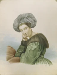 Jekaterina Szemjonova színésznő portréja 1786-1849, 19. század eleje.