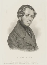 Thalberg Zsigmond zongoraművész és zeneszerző portréja 1812-1871, c. 1850.
