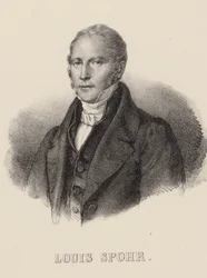 Louis Spohr hegedűművész és zeneszerző portréja 1784-1859, c. 1840.