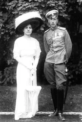 Heléna szerb hercegnő férjével, János Konstantinovics orosz herceggel, 1915
