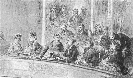 Viktória királynő és Augusta német császárné egy Albert Hall-koncerten, 1872. május 8-án, 1901.
