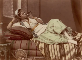 [Reclining Woman Smoking], 1870-90.