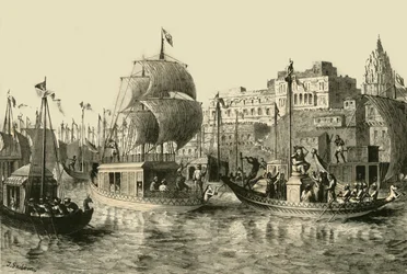Vallási fesztivál Benaresben, 1890.