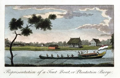 Sátorcsónak vagy ültetvényes bárka ábrázolása, 1813