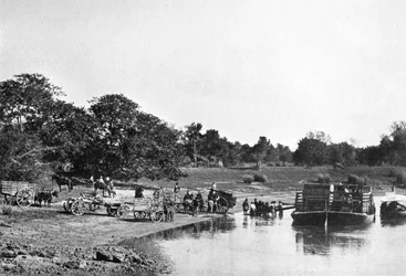 Folyói jelenet, Rio Corrientes, Paraguay, 1911
