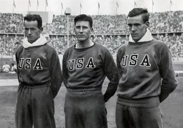 Robert Clark, Glenn Morris, John Parker, amerikai tíztusázók, berlini olimpia, 1936