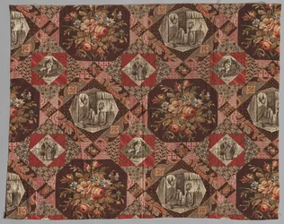 Hengernyomott pamuttextil, 19. század.