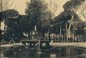 Roma - Villa Borghese - Tengeri lovak szökőkútja, 1910