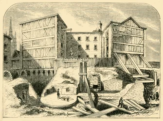 Római maradványokat találtak Billingsgate-ben, 1872.