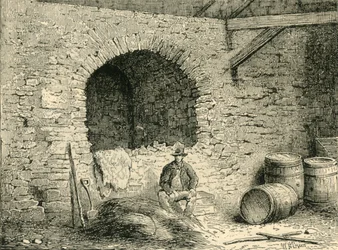 Római fal a Tower Hillen, 1872.