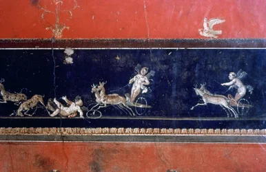 Római falfestmény, a Vettii háza, Pompeii, Olaszország