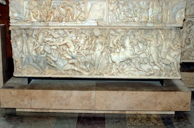 Római szarkofág Selene és Endymion legendájával, i.sz. 230-235