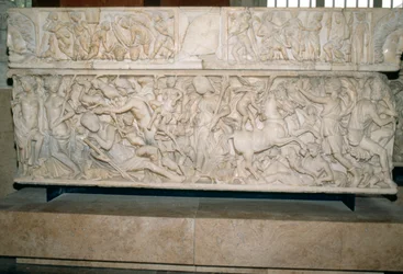 Római szarkofág Selene és Endymion legendájával, i.sz. 230-235
