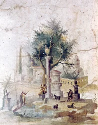 Római falfestmény Agrippa Postumus villájából, Pompei közelében, X. század