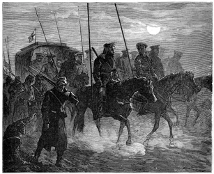 Orosz sebesültek elhagyják Plevnát, orosz-török háború, 1877-1878, 1900