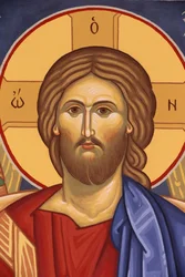 Saint-Antoine-le-Grand ortodox kolostor. Krisztus Pentokrátor ikonja, Saint-Laurent-en-Royans, Franciaország