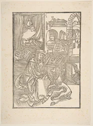 Szent Jeromos kivonat egy tövist az oroszlánlábból, Lyons, 1508 copy.n.d.