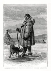 Hócipőn utazó szamojéd, Oroszország, 1877