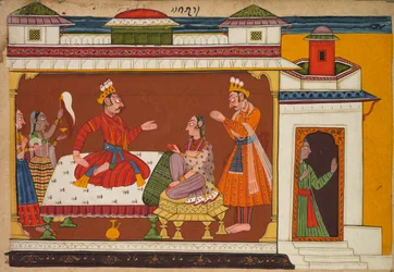 Jelenet a Shangri Ramayana történetéből vagy a Rámából, 1690-1710.