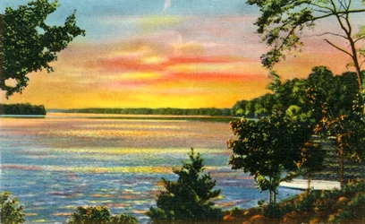 Jelenet a Catawba-tavon, Charlotte közelében, N.C., 1942.