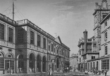Második királyi börze, északi fronton, 1798-ban. A Lloyds Rooms külseje, 1928