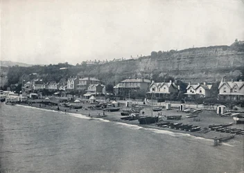Shanklin – Kilátás a tengerpartra és a Heightsra, 1895