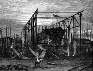 Hajógyárak a Tyne-on, c1880