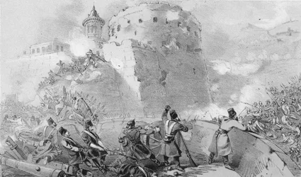 Sebastopol ostroma. Közel a franciák bejáratához a városba, 1850-es évek.