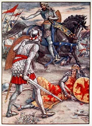 „Sir Lancelot megtiltja Sir Borsnak, hogy megölje a királyt”, 1911
