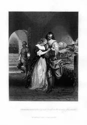 Sir Walter Raleigh elválik feleségétől a kivégzés reggelén, 1618, 1872