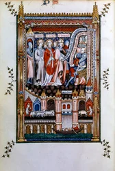 Sisinnius felszólítja Szent Dénest, hogy mondjon le hitéről, 1317