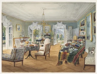 Társalgó egy vidéki birtokon, 1830-1840