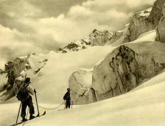 Síelés Silvrettában, Ausztriában, 1935.