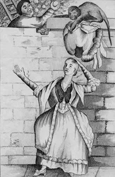 Egy majom enyhe kézfogása – vagy a hölgy feje kirakva, c1812