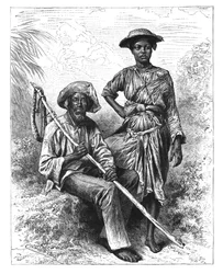 Kígyófogó és szénlány, Martinique, 1890
