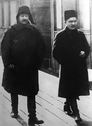 Joszif Sztálin és Szergej Kirov szovjet vezetők, Moszkva, Szovjetunió, 1928