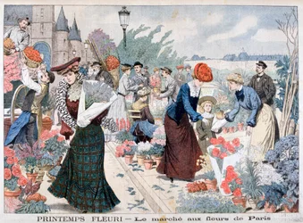 Tavaszi virágok a piacon, Párizs, 1903